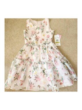 Rare Editions Pink Floral Tulle Dress Girls Size 14 NWT Wedding Party